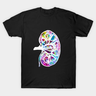 Watercolor Funfetti Kidney (Dark Pattern) T-Shirt